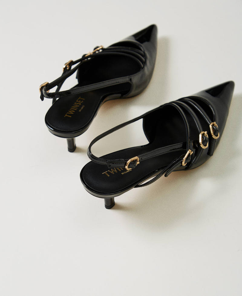 Scee by twin set Décolleté sling back in vernice con cinturini Fino Al -60%