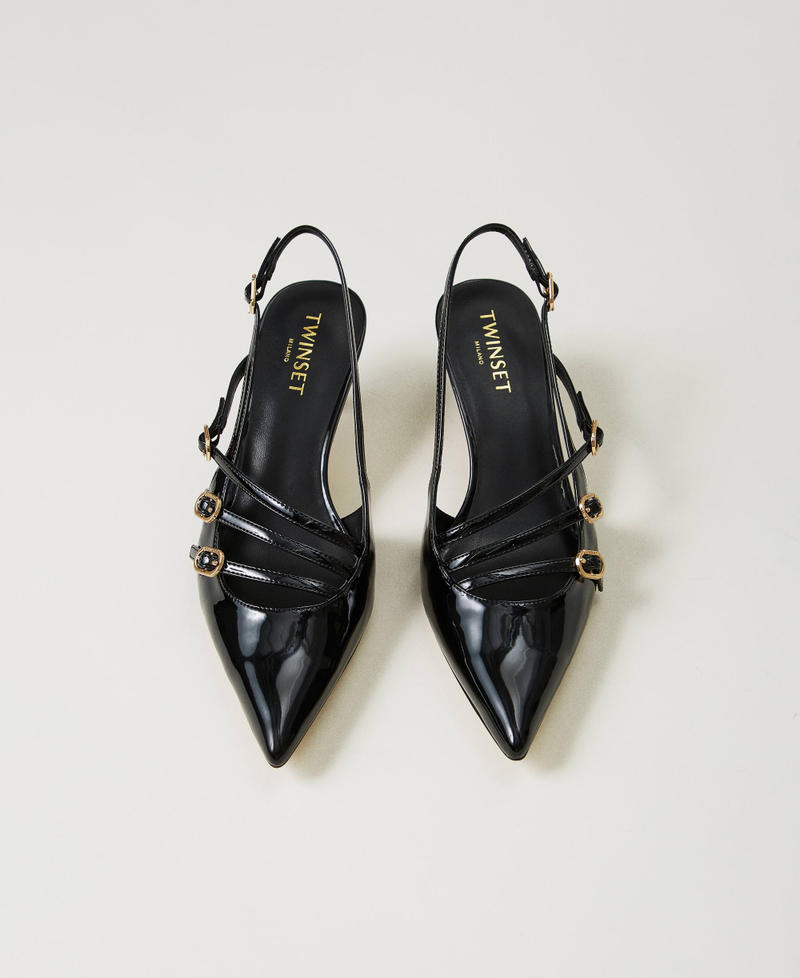 Scee by twin set Décolleté sling back in vernice con cinturini Fino Al -60%