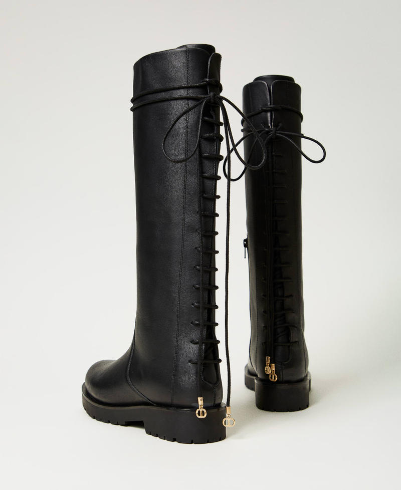 Scee by twin set Stivali in pelle stringati Shopping Online