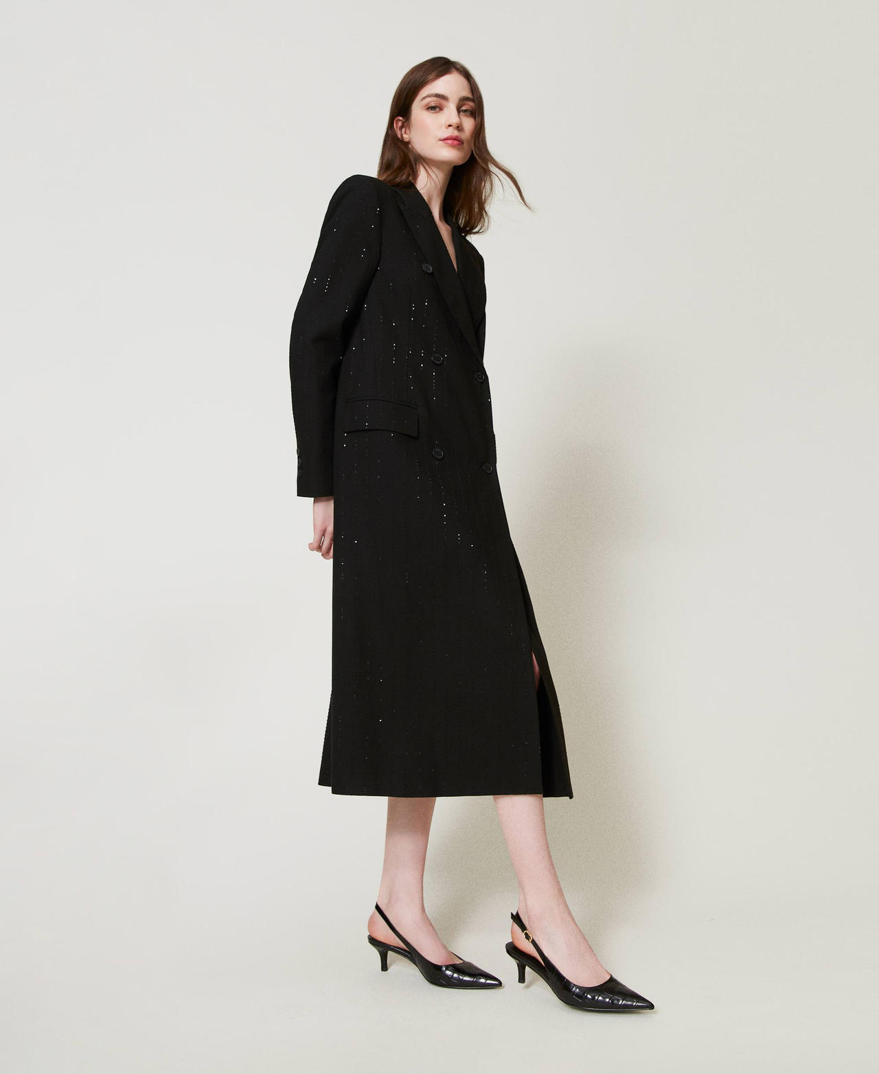 Scee by twin set Décolleté sling back a stampa cocco