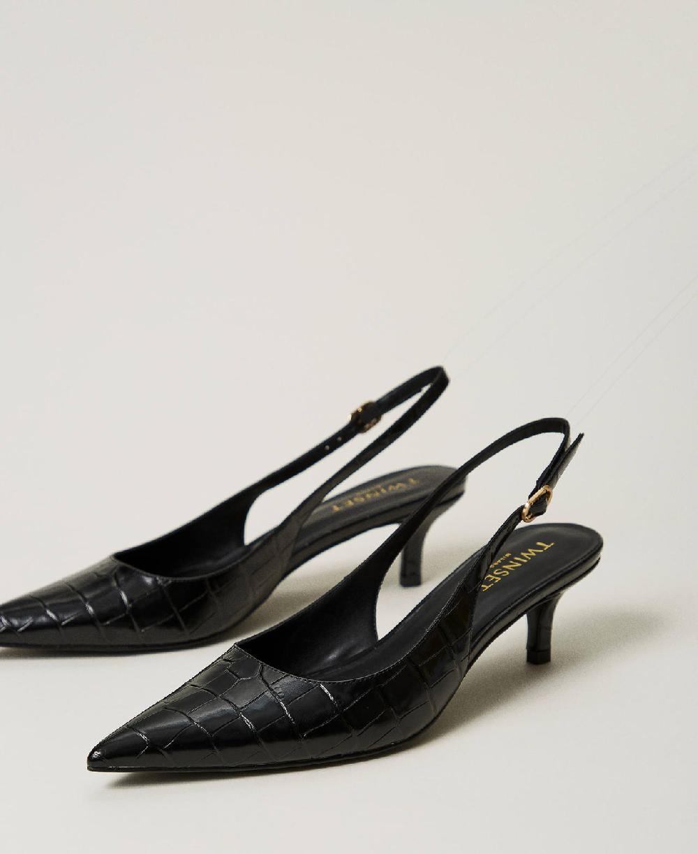 Scee by twin set Décolleté sling back a stampa cocco Convenienza