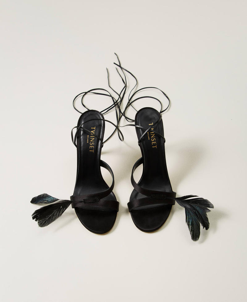 Scee by twin set Sandali con lacci e piume Online