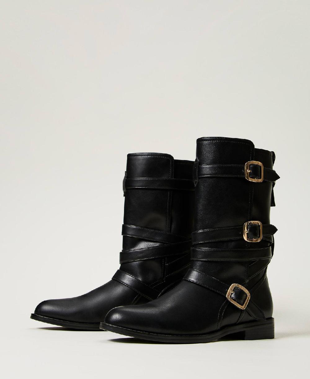Scee by twin set Stivali biker con cinturini Vendita Calda