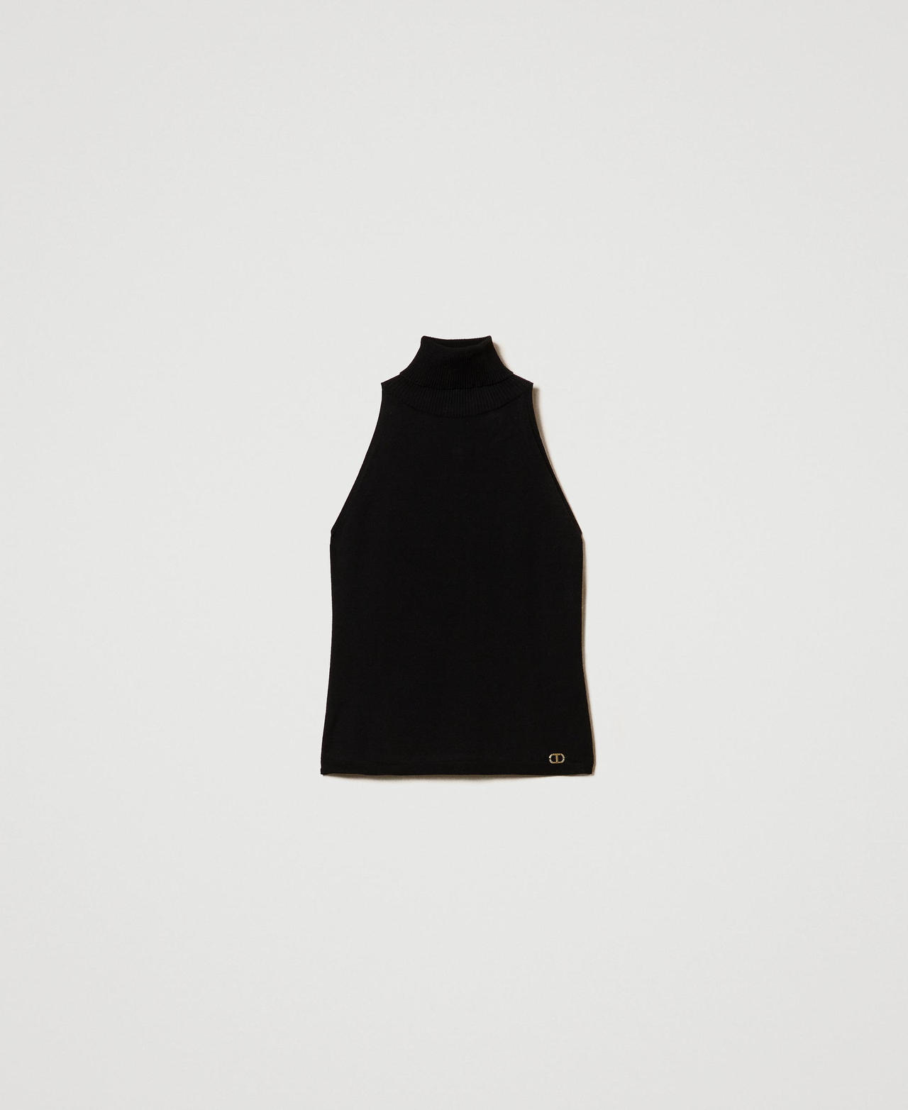 Scee by twin set Top halter fitted in maglia Saldi Di Fabbrica