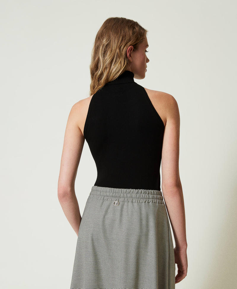 Scee by twin set Top halter fitted in maglia Saldi Di Fabbrica