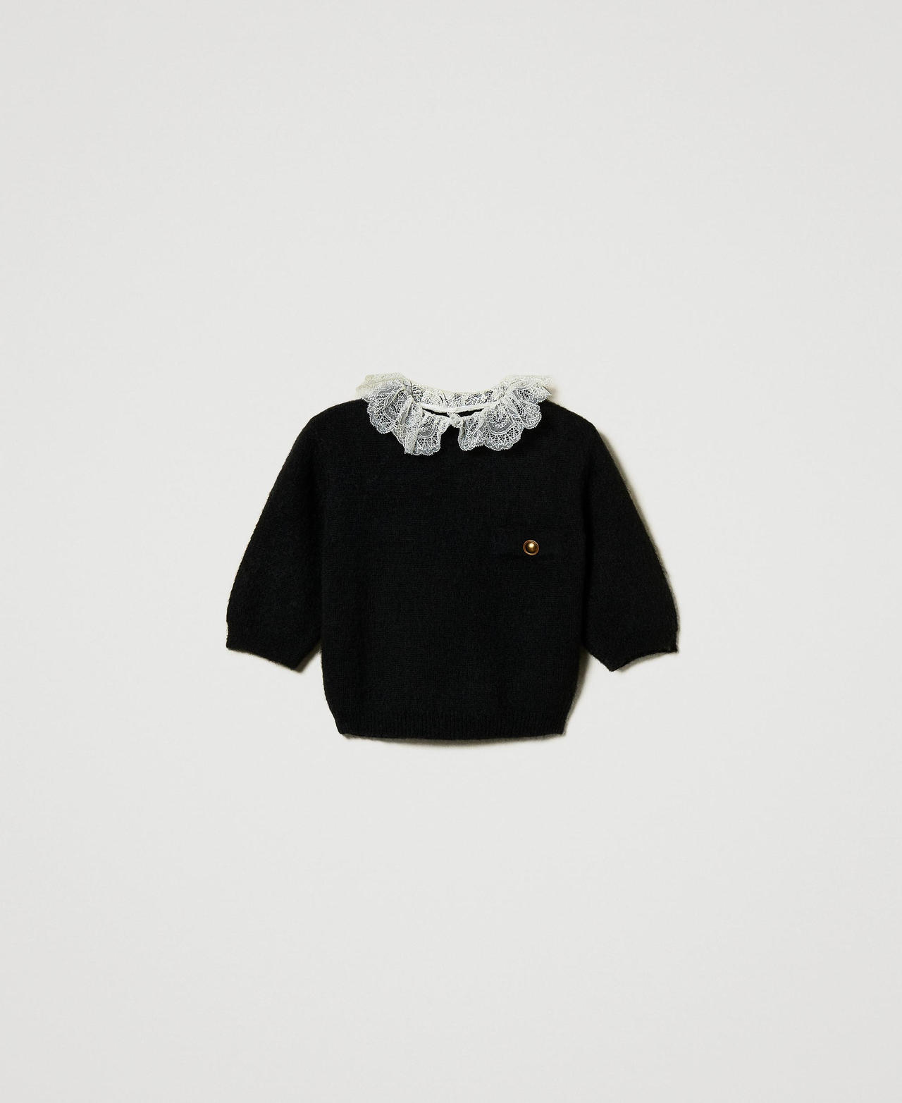 Scee by twin set Maglia 'Charlotte' in misto mohair con pizzo Moda