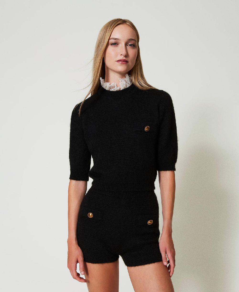 Scee by twin set Maglia 'Charlotte' in misto mohair con pizzo Moda