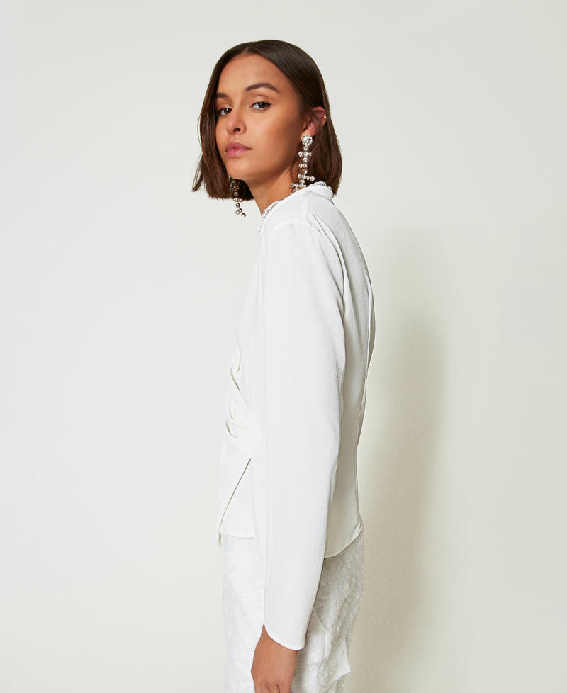 Scee by twin set Blusa in crêpe de Chine riciclato Spedizione Gratuita