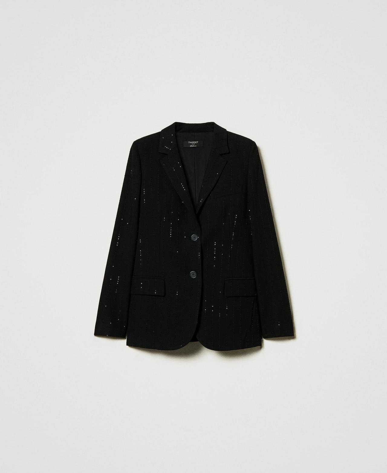Scee by twin set Giacca blazer in panno con paillettes