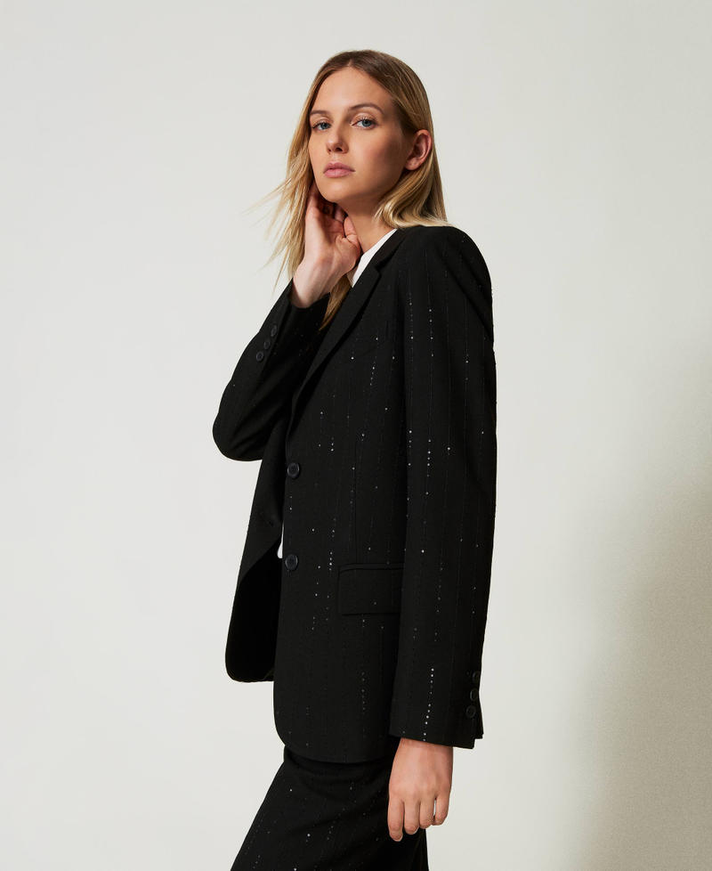 Scee by twin set Giacca blazer in panno con paillettes Pezzi Unici