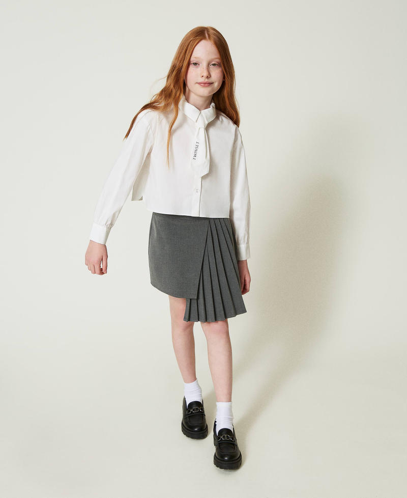Scee by twin set Camicia in popeline con cravatta Acquista Ora