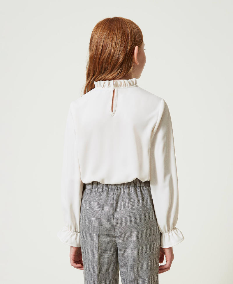 Scee by twin set Blusa in crêpe de Chine con jabot Shopping Online