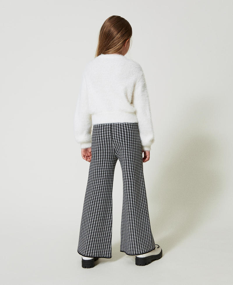 Scee by twin set Pantaloni in maglia jacquard pied de poule Ritorno libero