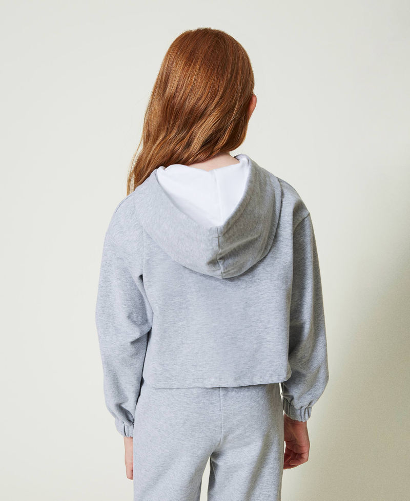 Scee by twin set Felpa cropped con logo ricamato Sottocosto