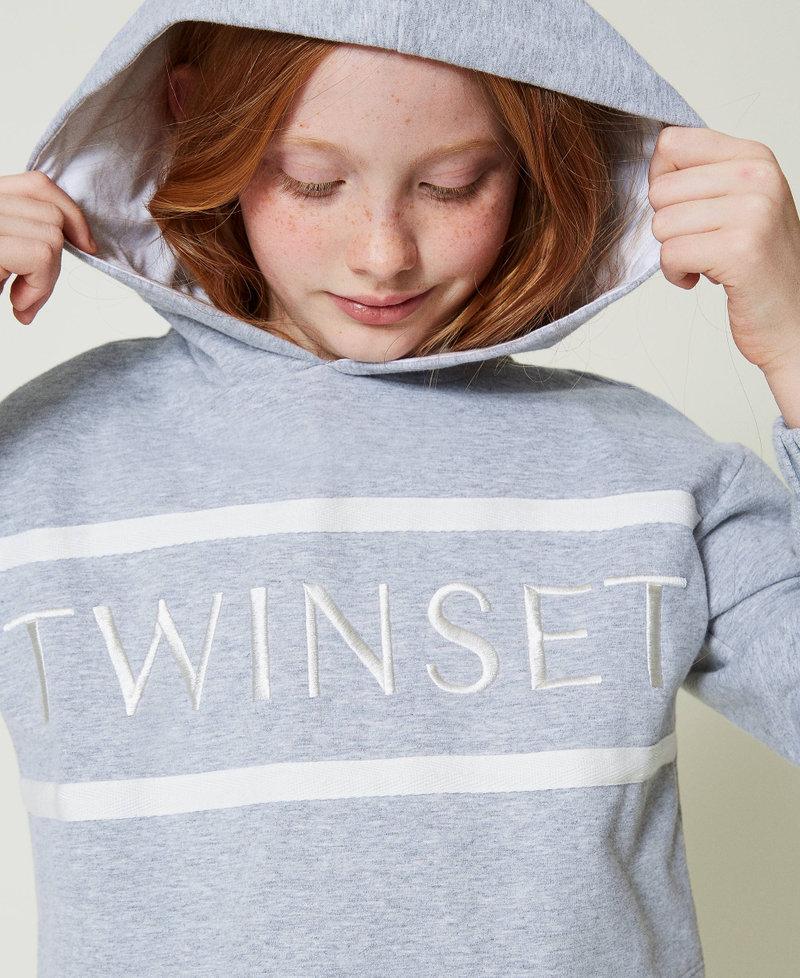 Scee by twin set Felpa cropped con logo ricamato Sottocosto