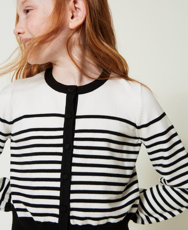Scee by twin set Cardigan a righe con logo jacquard Offerta