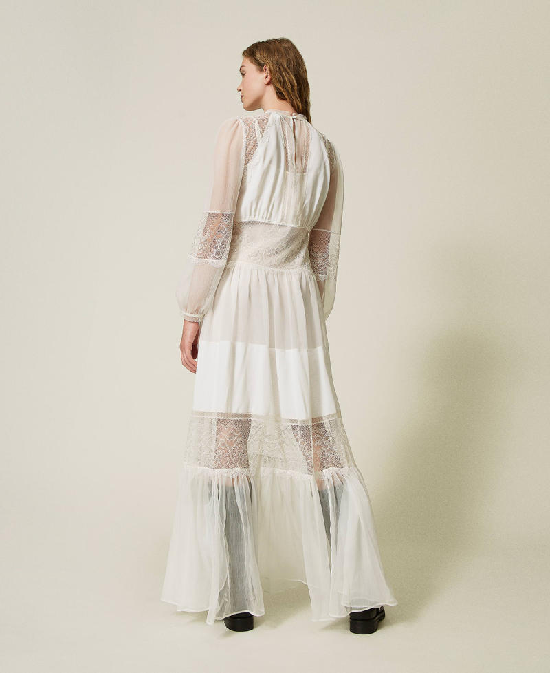 Scee by twin set Abito in creponne di seta con pizzo Offerte