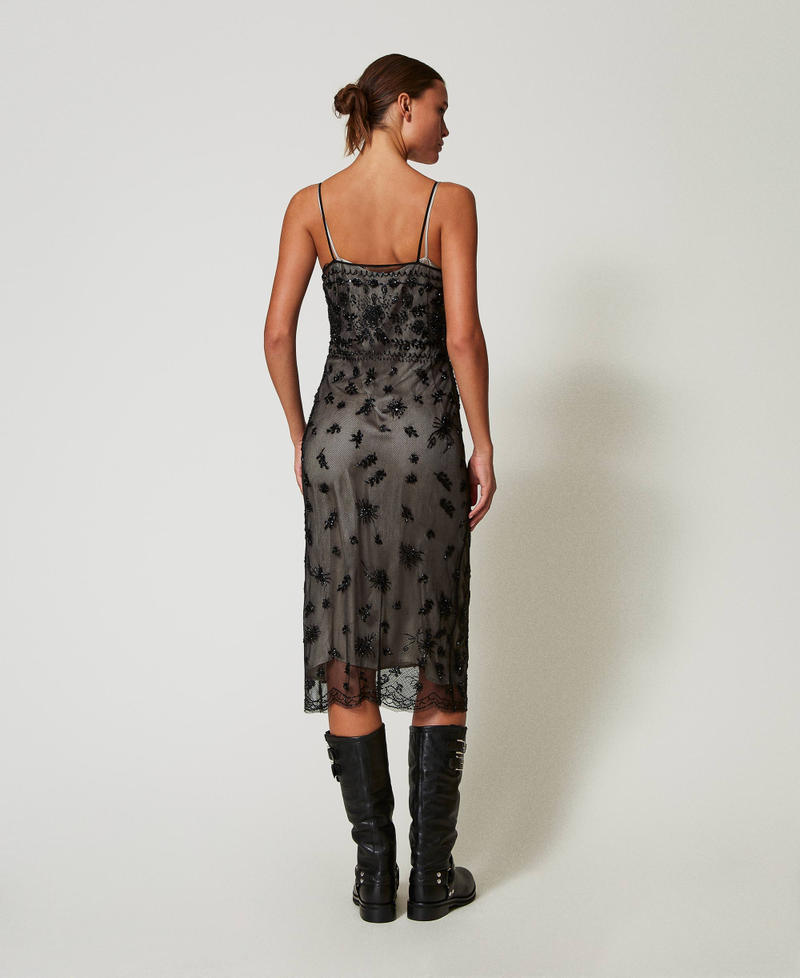 Scee by twin set Abito longuette in tulle con ricamo a mano Vendita Economica
