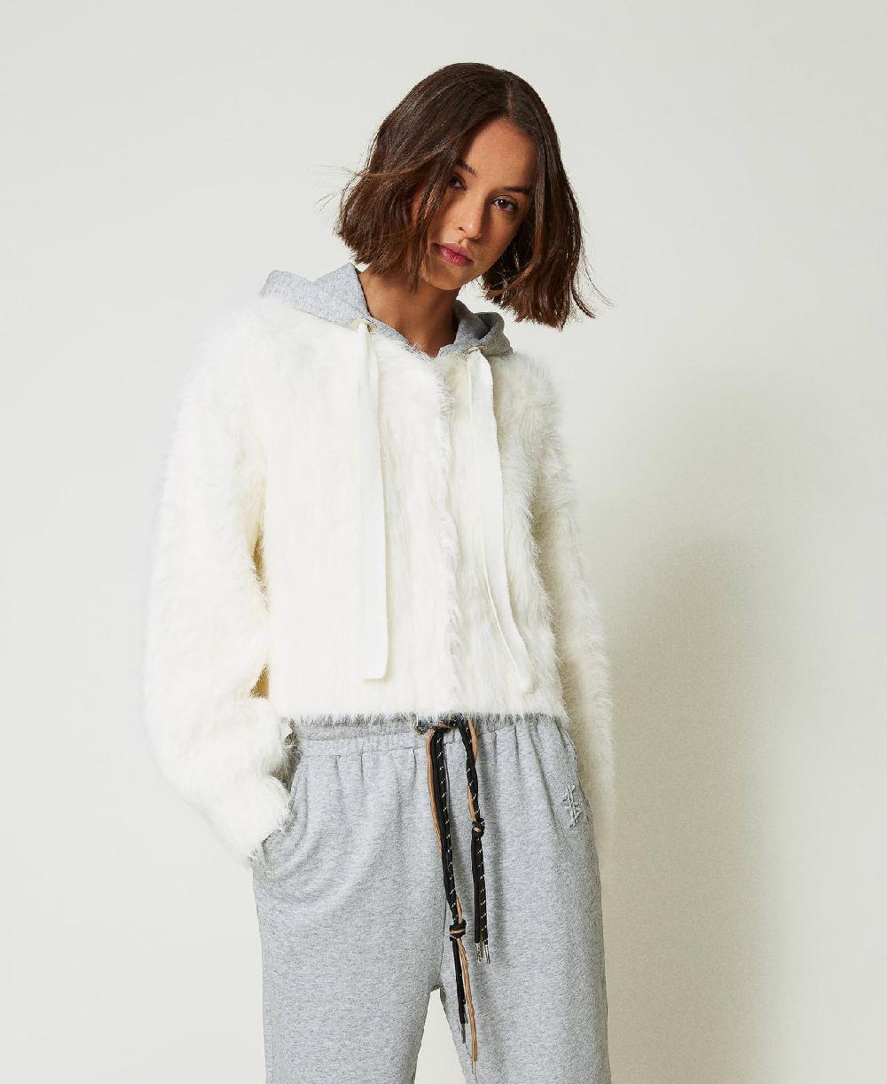 Scee by twin set Bomber MYFO in maglia con cappuccio Nuova