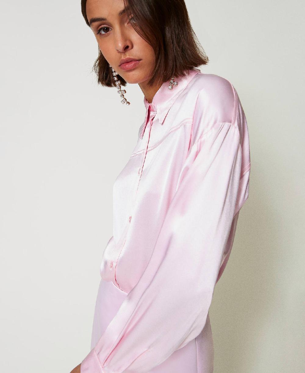 Scee by twin set Camicia in raso martellato In Linea