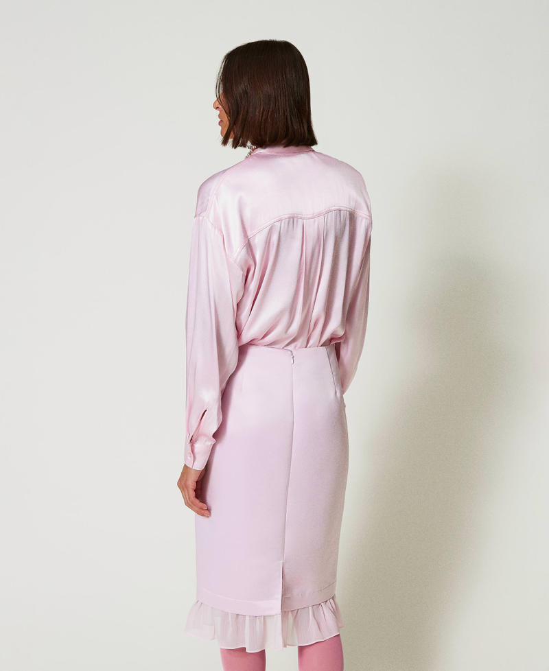 Scee by twin set Camicia in raso martellato In Linea