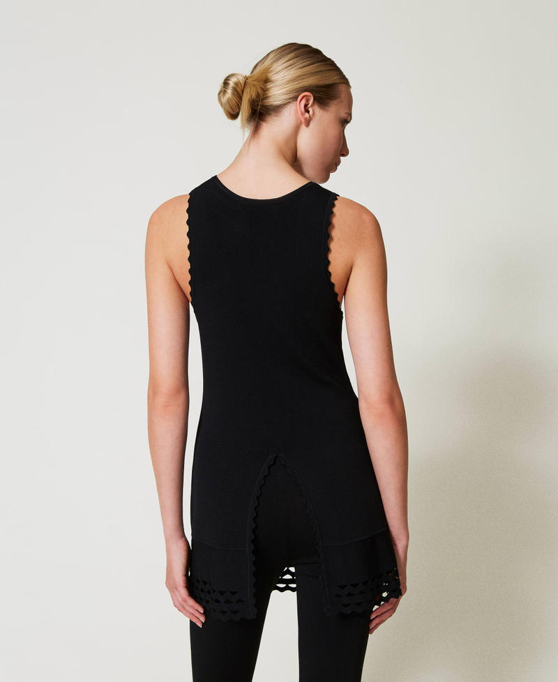Scee by twin set Top doppio uso in maglia con trafori Vendita