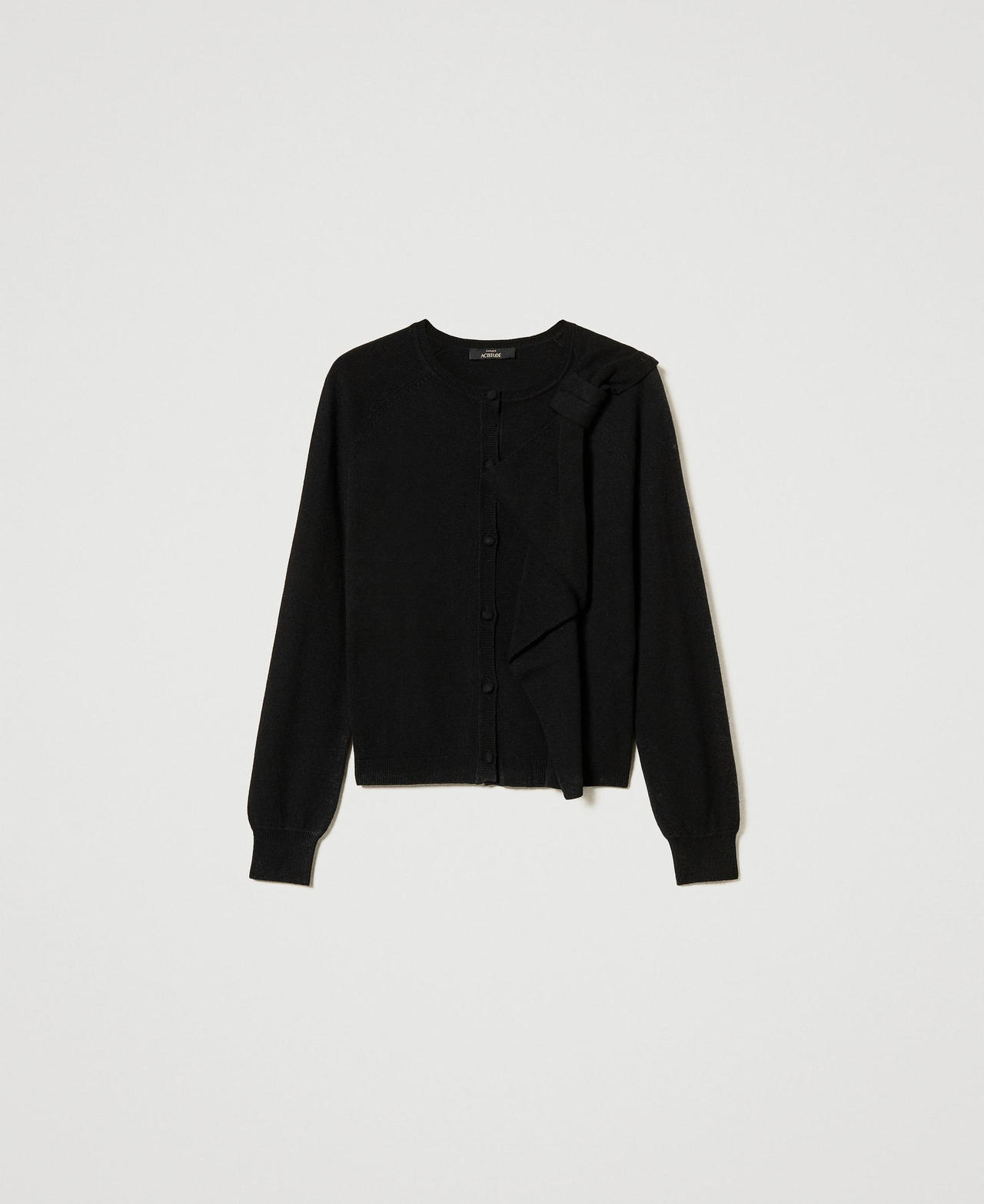 Scee by twin set Cardigan in misto lana con maxi fiocco Pezzi Unici