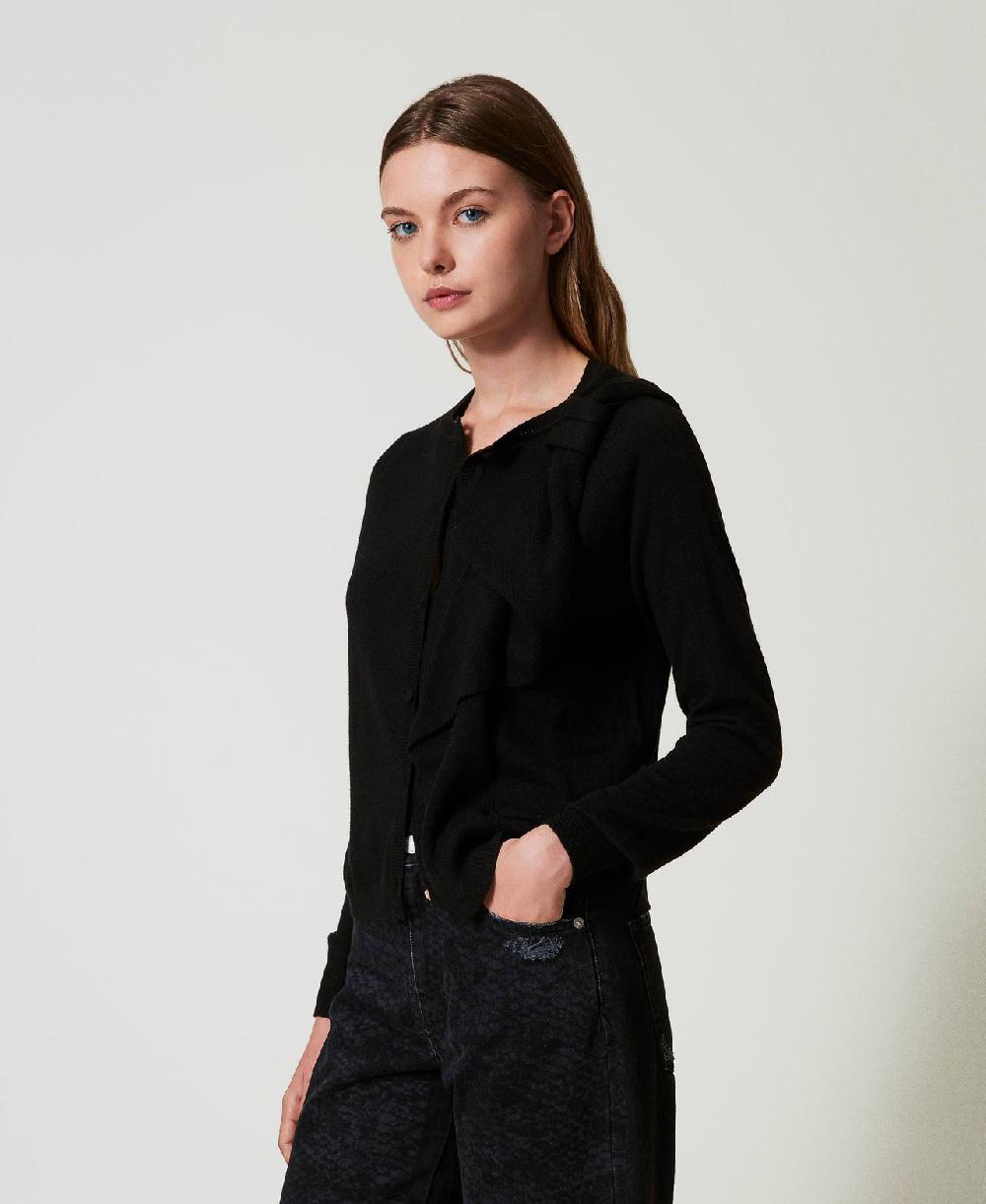 Scee by twin set Cardigan in misto lana con maxi fiocco Pezzi Unici