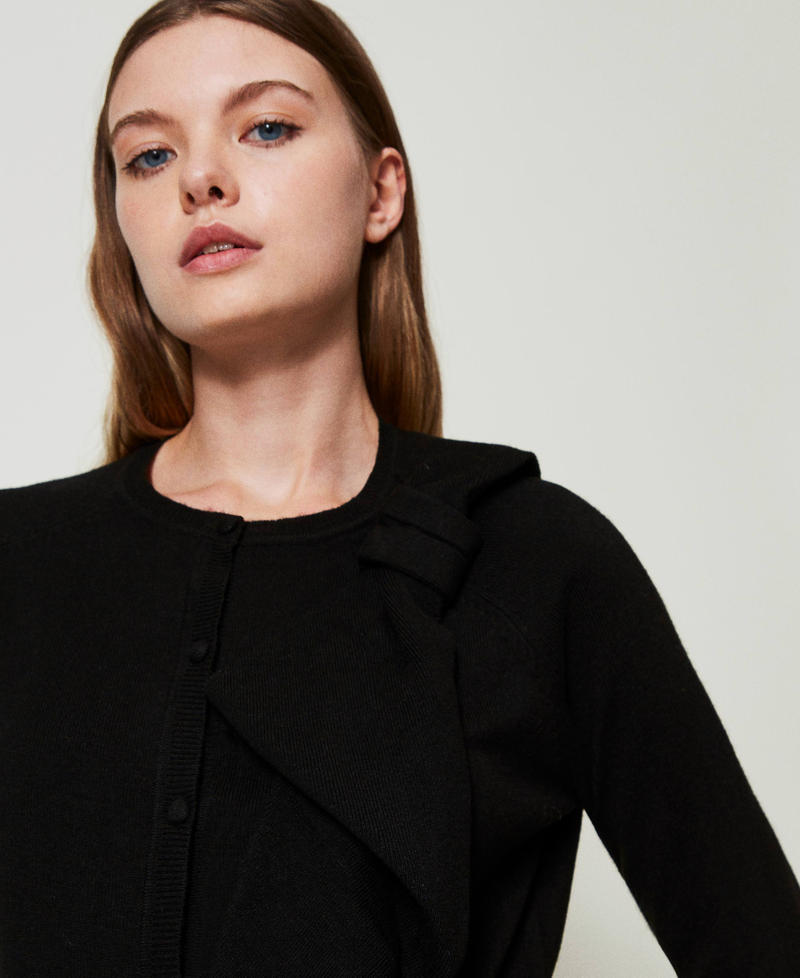 Scee by twin set Cardigan in misto lana con maxi fiocco Pezzi Unici