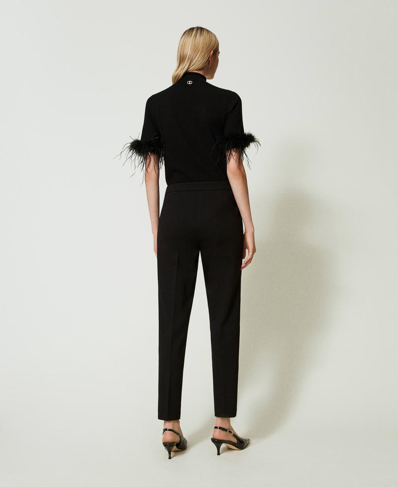Scee by twin set Pantaloni con cinturino Oval T e piega Soddisfazione Garantita