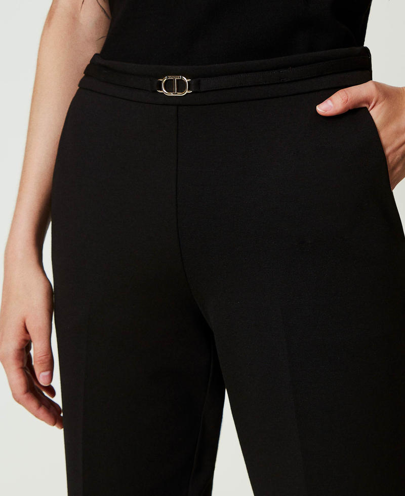 Scee by twin set Pantaloni con cinturino Oval T e piega Soddisfazione Garantita