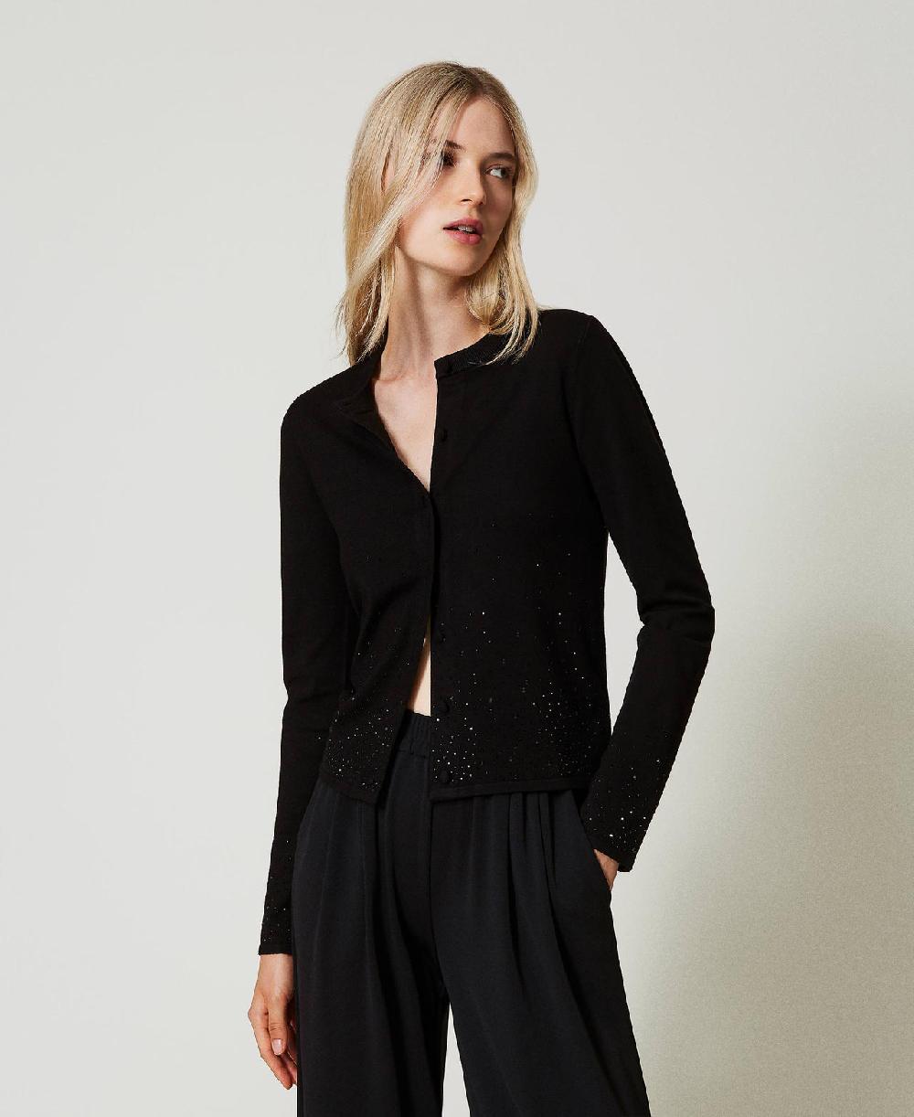 Scee by twin set Cardigan con strass in dégradé Fino Al -60%
