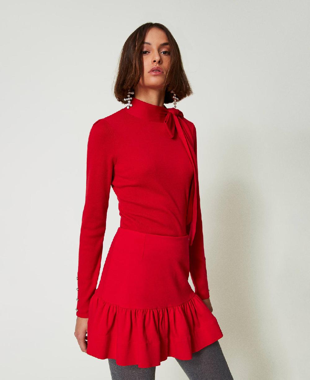 Scee by twin set Maglia lupetto con fiocco e ricamo Affare Del Giorno