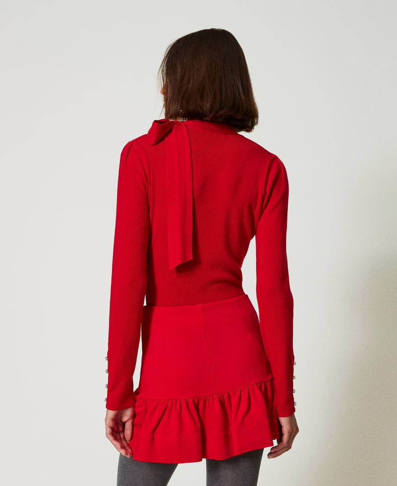 Scee by twin set Maglia lupetto con fiocco e ricamo Affare Del Giorno