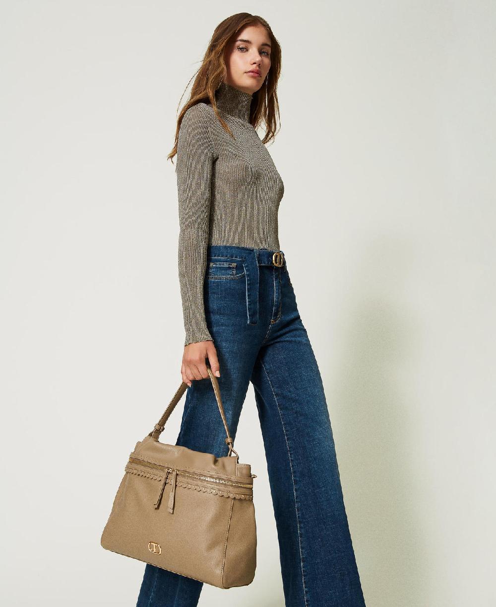 Scee by twin set Borsa top handle ‘Cécile’ grande Vendita Calda
