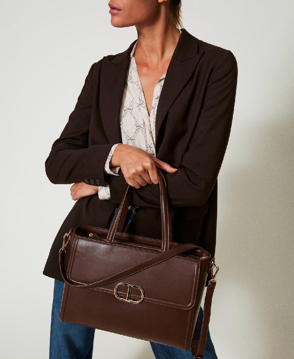 Scee by twin set Borsa shopper ‘Brera’ con apertura Oval T Negozio