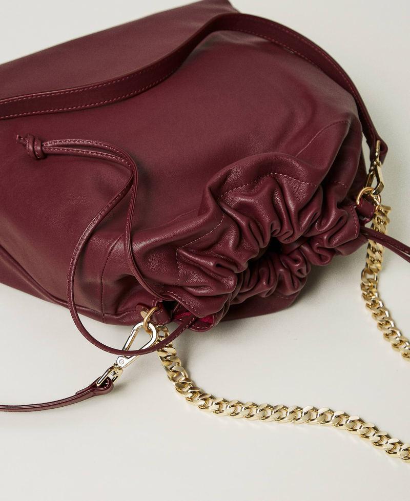 Scee by twin set Borsa shopper media in pelle con coulisse In Saldo