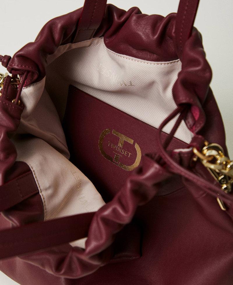 Scee by twin set Borsa shopper media in pelle con coulisse In Saldo