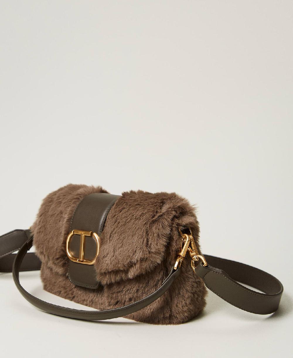 Scee by twin set Borsa a tracolla 'Amie' media in faux fur Italia