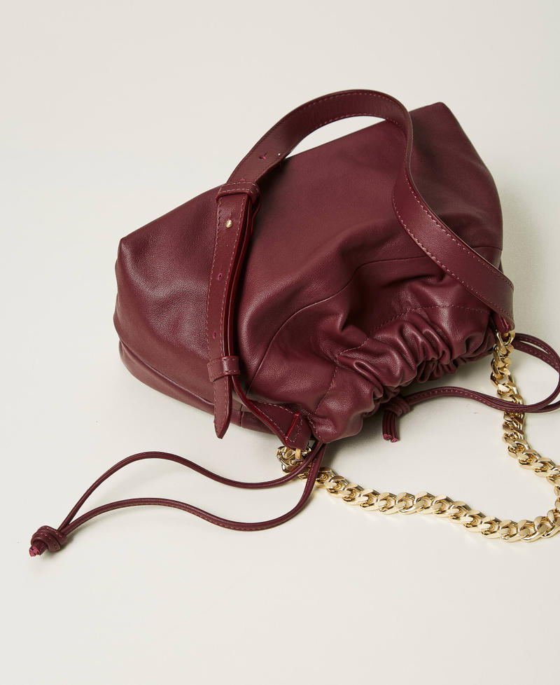 Scee by twin set Borsa a tracolla in pelle con coulisse In Linea