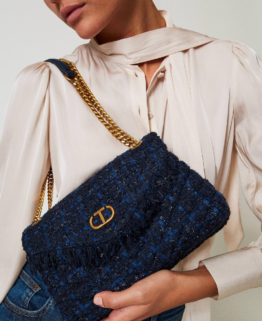 Scee by twin set Borsa a tracolla 'Dreamy' media in tweed Qualità