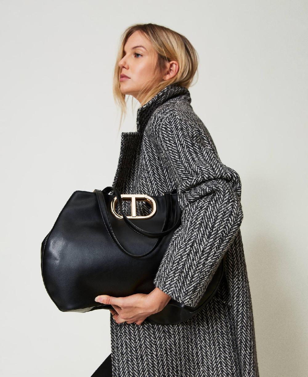 Scee by twin set Borsa shopper 'Lila' con manico Oval T Spedizione Gratuita