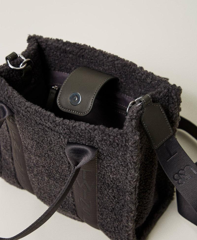 Scee by twin set Borsa shopper in faux fur effetto furry Soddisfazione Garantita