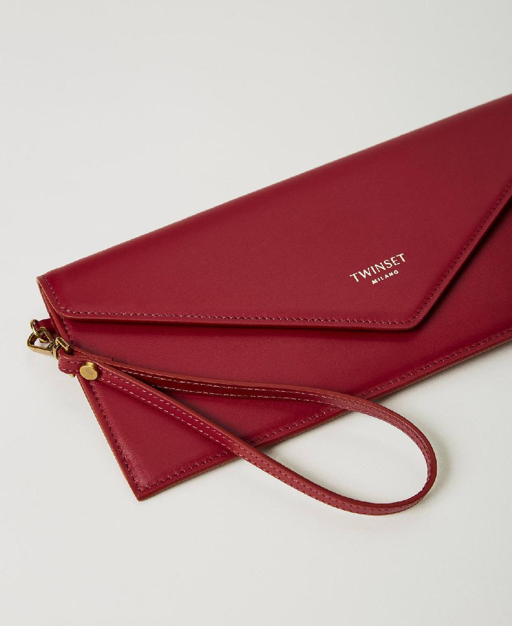 Scee by twin set Clutch in pelle con logo Consegna Veloce