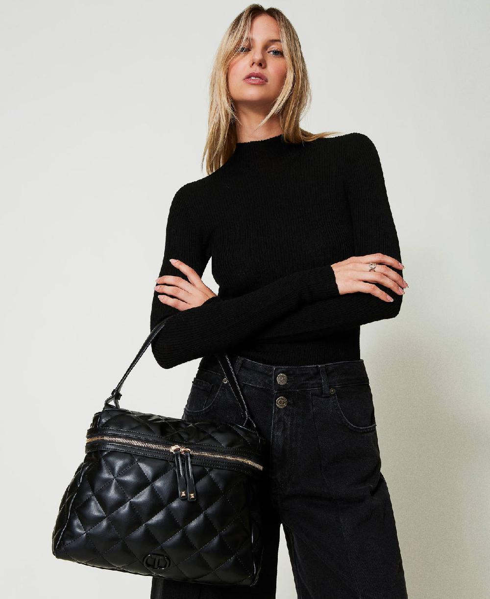 Scee by twin set Borsa top handle ‘Cécile’ grande trapuntata