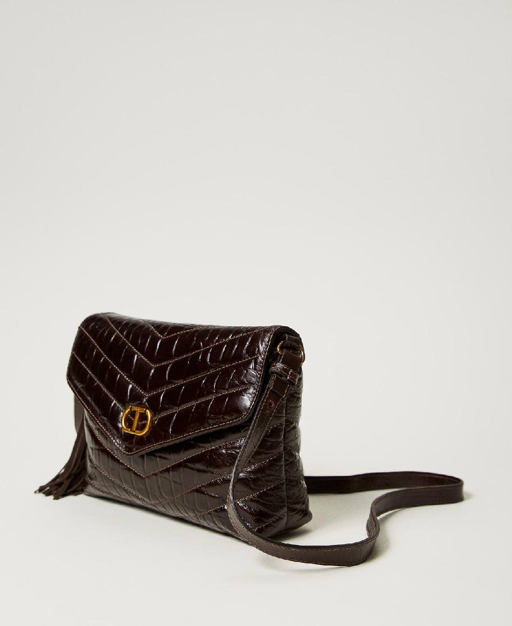 Scee by twin set Borsa a tracolla 'Dreamy' media in pelle stampa cocco