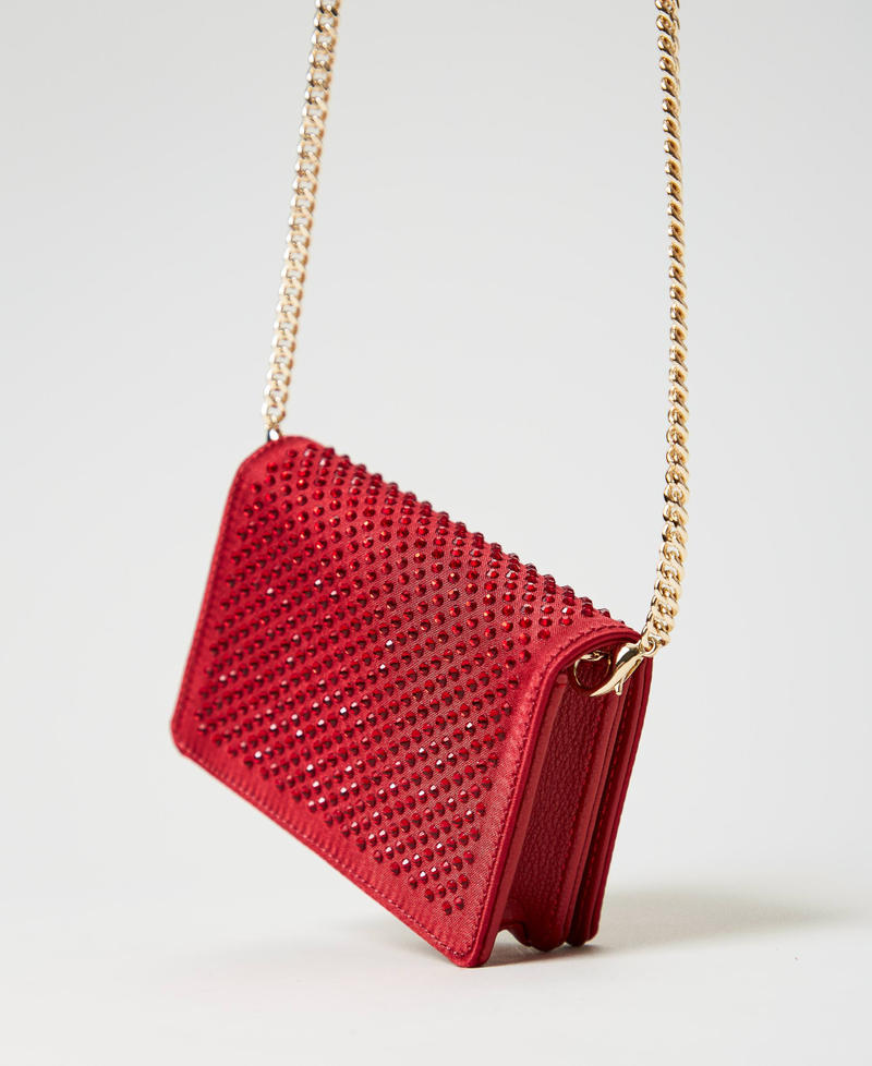 Scee by twin set Mini borsa a tracolla in raso con strass Saldi