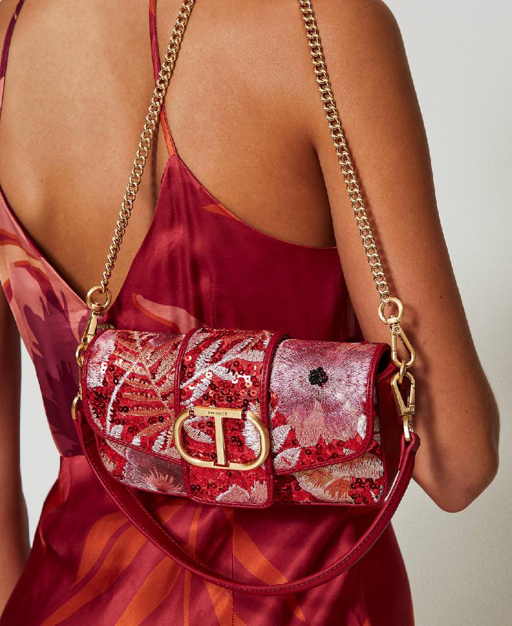 Scee by twin set Borsa a tracolla 'Amie' piccola con ricamo