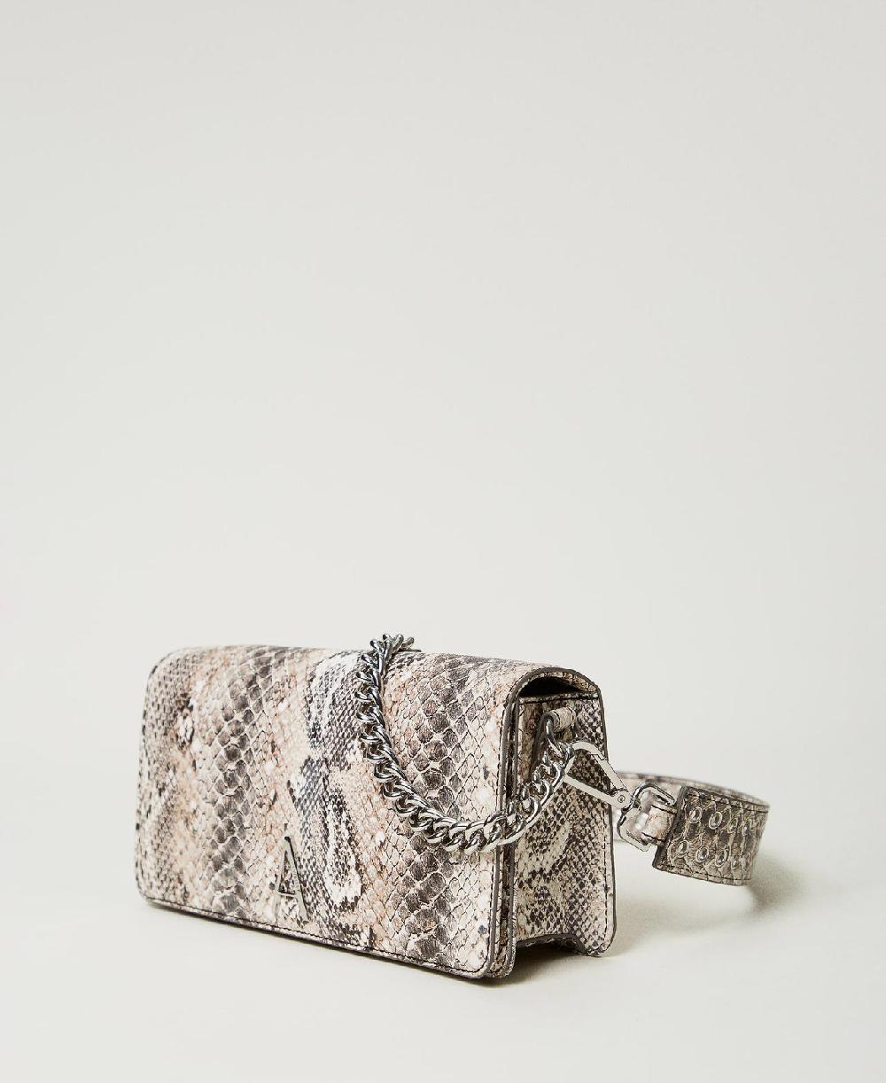 Scee by twin set Borsa a tracolla con stampa snake Saldi Di Fabbrica