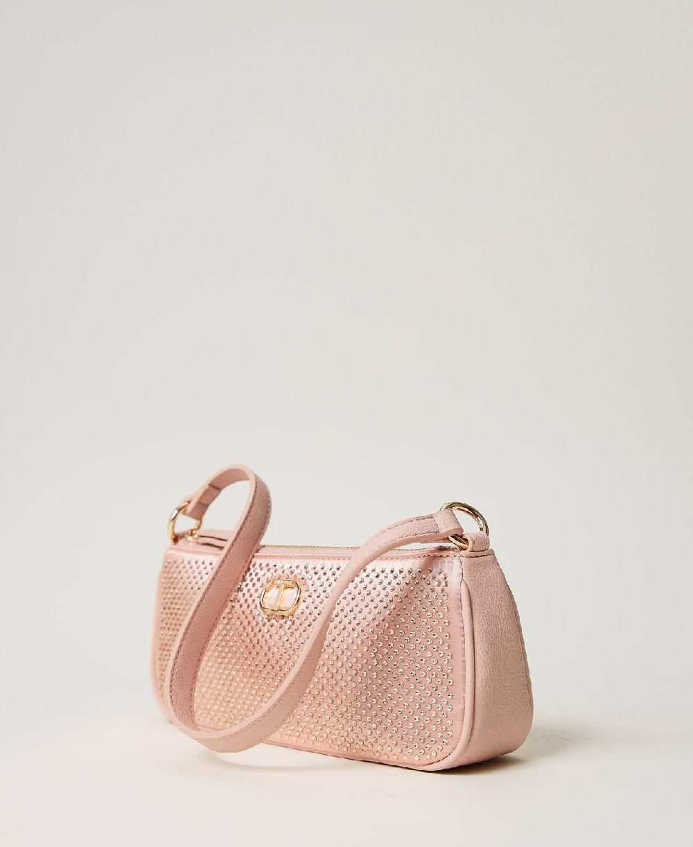 Scee by twin set Mini borsa in raso con strass e Oval T I Più Venduti